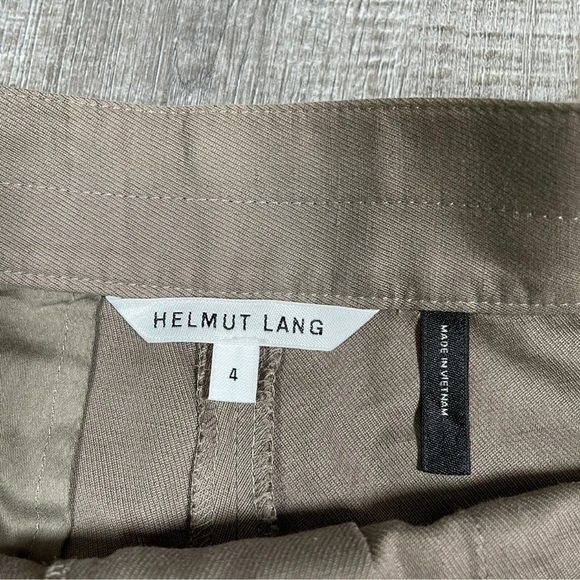 HELMUT LANG High Waist Pant Trousers Size 4 Almond Brown Cotton Linen Blend - Picture 5 of 8